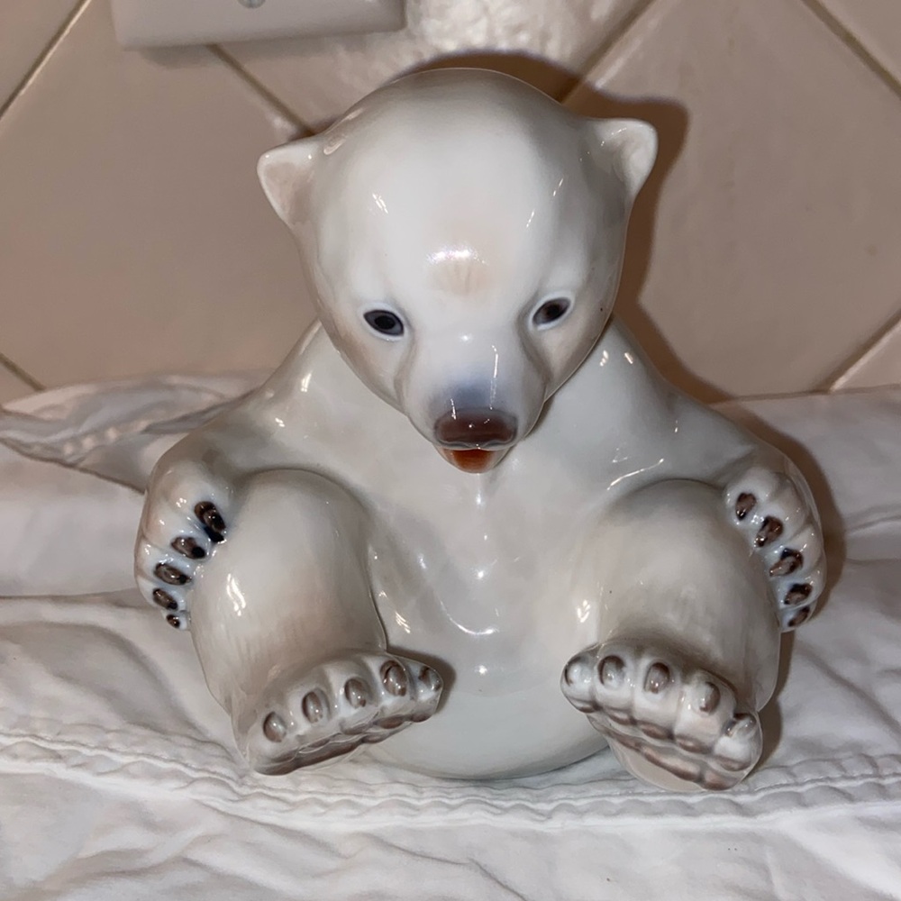 Vintage Bing & Grondahl Copenhagen Porcelain Polar Bear cub numbered figurine